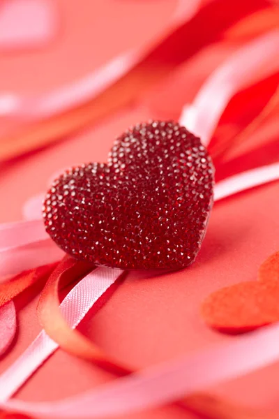 Red Valentine's day decorations — Stock Photo, Image