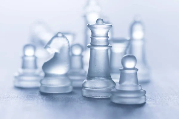 Quadro de xadrez de vidro — Fotografia de Stock