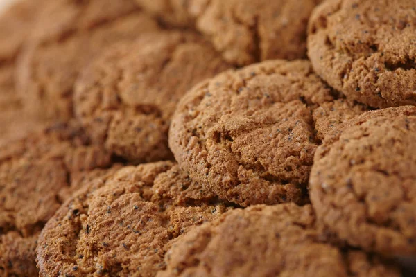 Lekker Bruin Havermout Koekjes Achtergrond — Stockfoto