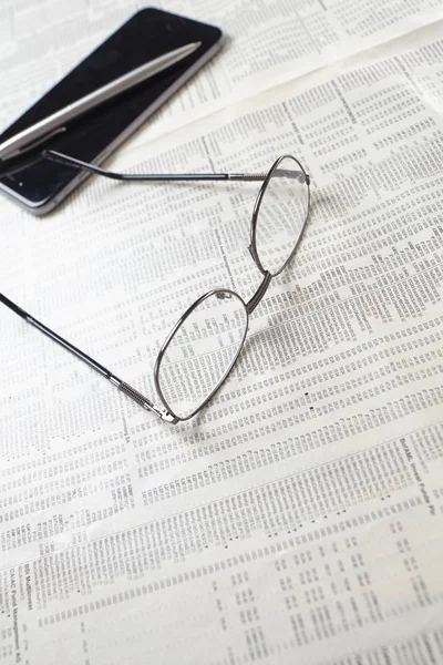 Business composition with glasses — Stock Photo, Image