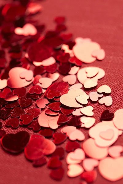 Kırmızı kalp konfeti — Stok fotoğraf