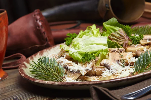 Смачний грибний салат — стокове фото