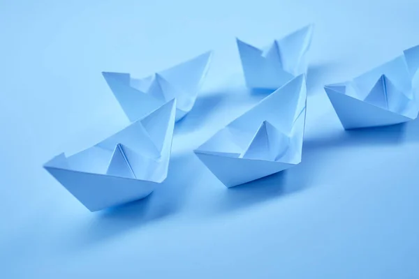 Hand made paper boats — Stock Photo, Image