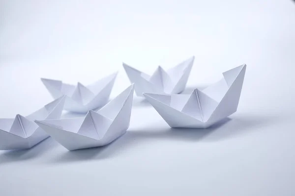 Hand made paper boats — Stock Photo, Image