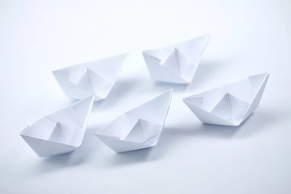 Hand made paper boats — Stock Photo, Image