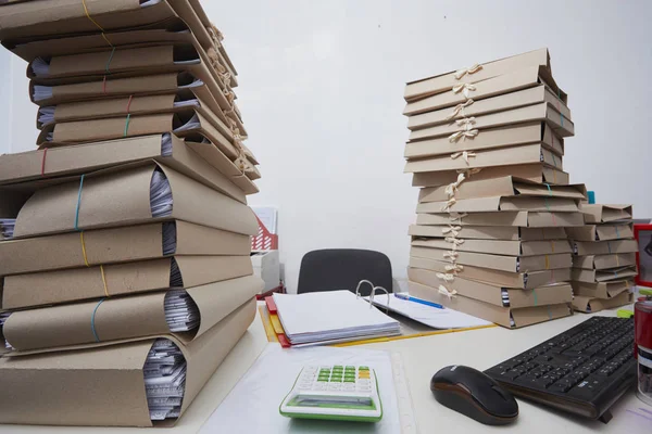 Stacks of paper files — Stock Photo, Image