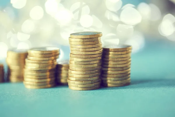 Stacks of golden coins — Stock Photo, Image