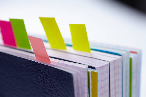 Business diary with a colored tabs