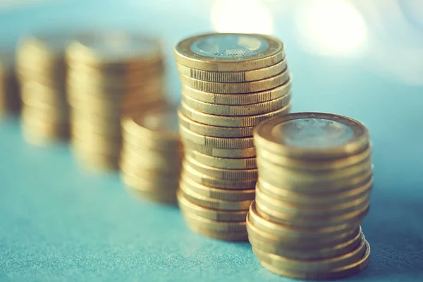 Stacks of golden coins — Stock Photo, Image