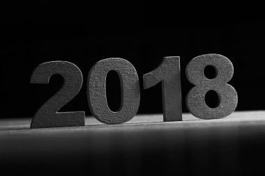 Dekoratif sayılar 2018 ahşap tablo