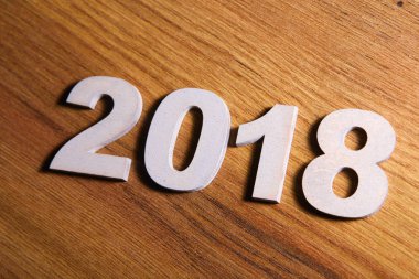 Dekoratif sayılar 2018 ahşap tablo