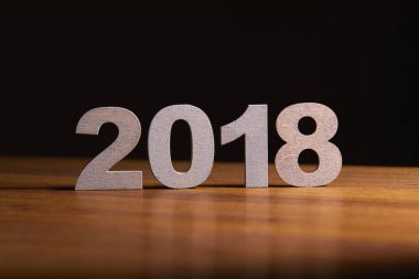 Dekoratif sayılar 2018 ahşap tablo