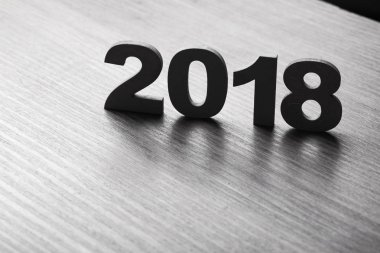 Dekoratif sayılar 2018 ahşap tablo