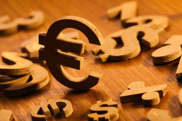 Set of numbers and currency symbols — Stock Photo, Image