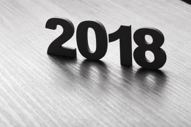 Dekoratif sayılar 2018 ahşap tablo
