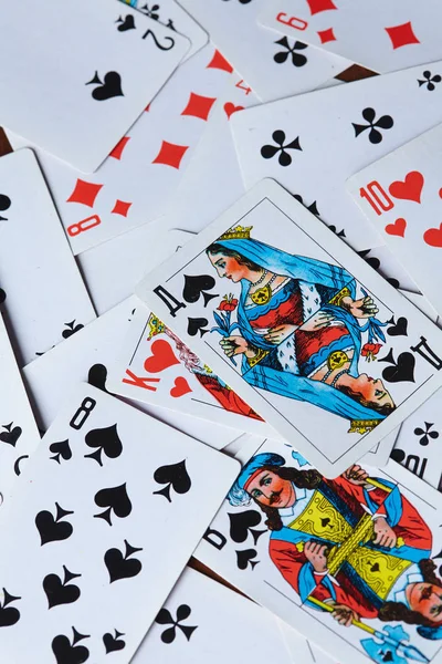 Set von bunten Spielkarten — Stockfoto