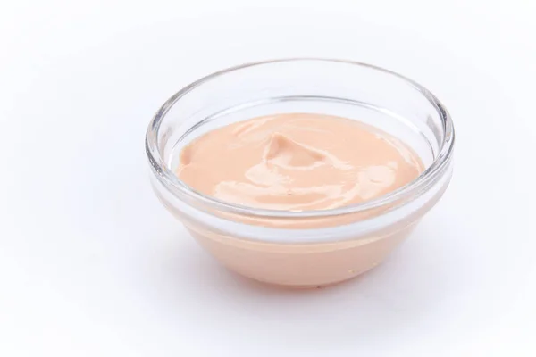 Rose sauce in glass bowl — Stock Photo, Image