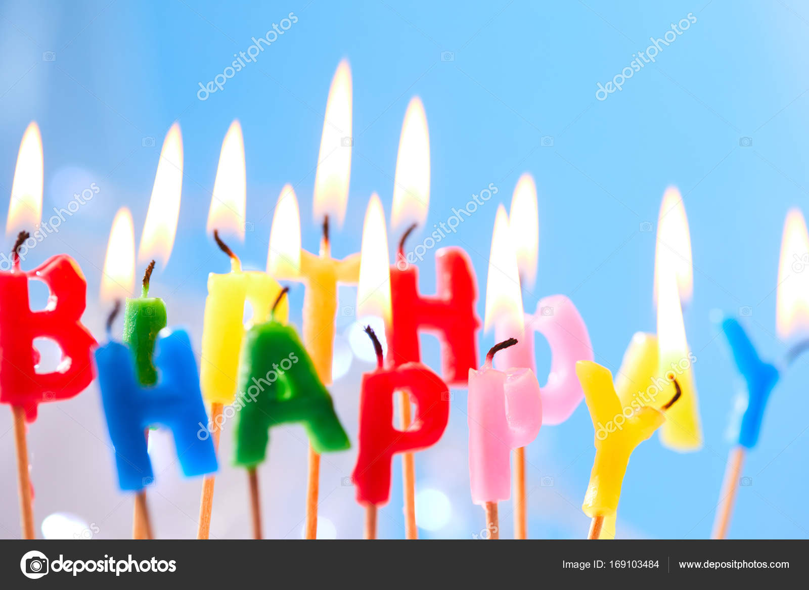 Colorful birthday candles Stock Photo by ©strelok 169103484
