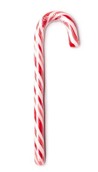 Bastón Caramelo Navidad Sobre Fondo Blanco — Foto de Stock