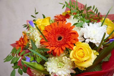 güzel parlak çiçek buketi, yakın çekim