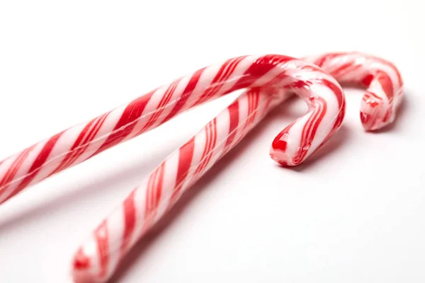 Christmas Candy Canes White Background — Stock Photo, Image