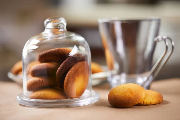 Tasty Butter Cookies Jar Close — Stock Photo, Image