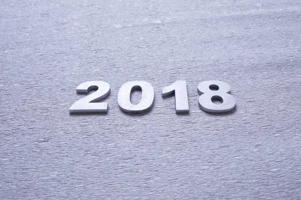 Ασημένια Διακοσμητικά Αριθμοί Σχηματίζουν Αριθμό 2018 Νέο Έτος Έννοια — Φωτογραφία Αρχείου
