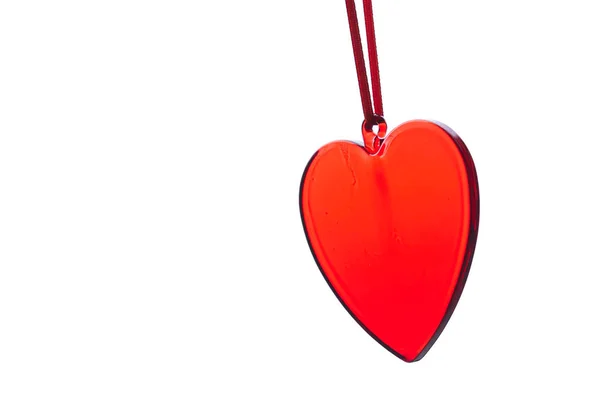 Corazón Rojo Con Cinta Concepto San Valentín — Foto de Stock