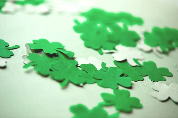 Gröna Blad Klöver Form Från Papper — Stockfoto