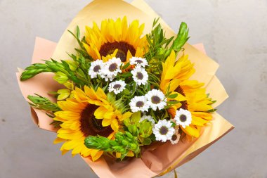 güzel parlak çiçek buketi, yakın çekim