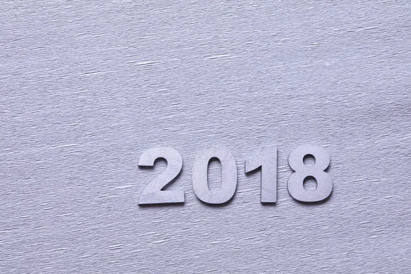Серебряные Декоративные Номера Формирующие Номер 2018 Новогодняя Концепция — стоковое фото