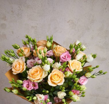 güzel parlak çiçek buketi, yakın çekim