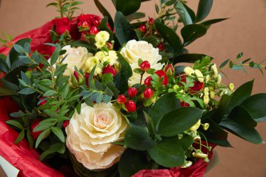 güzel parlak çiçek buketi, yakın çekim