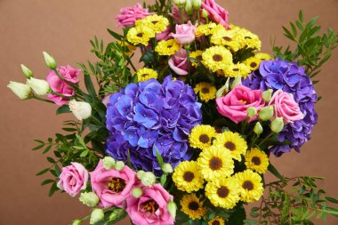 güzel parlak çiçek buketi, yakın çekim