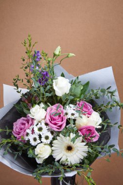 güzel parlak çiçek buketi, yakın çekim