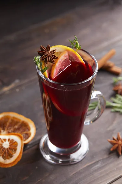 Zoete Glühwein Houten Tafel — Stockfoto