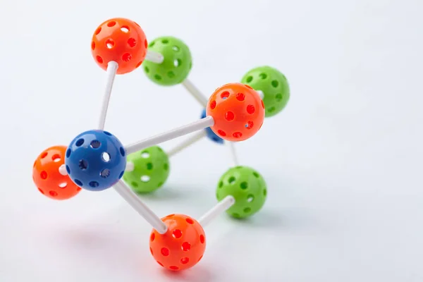 Colorful Decorative Molecular Structure Light Background — Stock Photo, Image