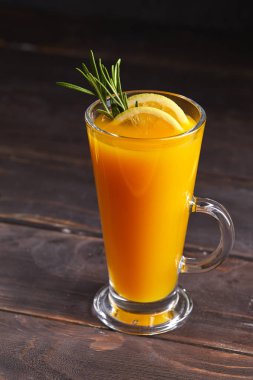 Kış içki ile portakal ahşap tablo