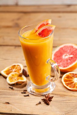 Kış içki ile portakal ahşap tablo