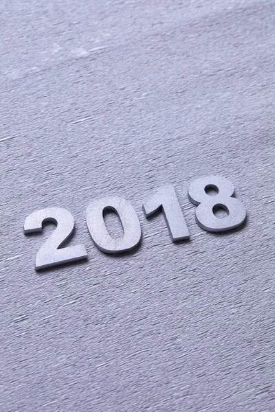 Zilver Decoratieve Nummers Zelftappende Nummer 2018 Nieuwjaar Concept — Stockfoto