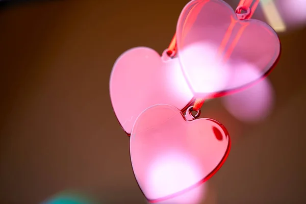 Rote Herzen Bändern Valentinstag Konzept — Stockfoto
