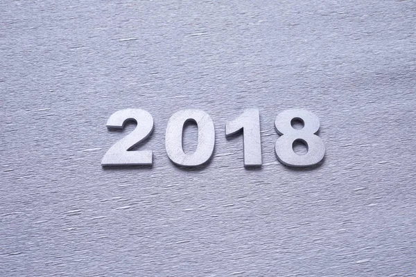 Números Decorativos Prata Formando Número 2018 Conceito Ano Novo — Fotografia de Stock