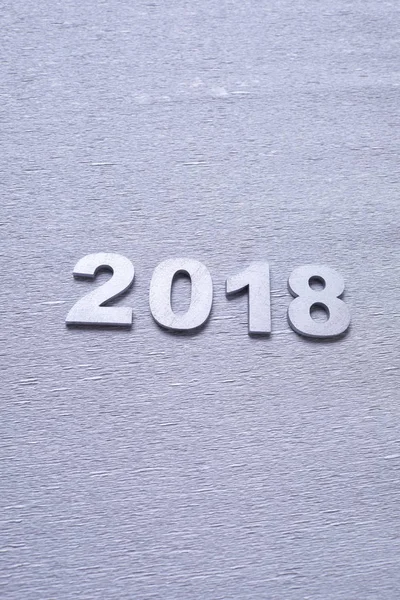 Stříbrná Dekorativní Čísla Tvoří Číslo 2018 Nový Rok Koncepce — Stock fotografie