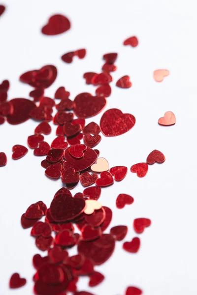 Fundo Confete Coração Brilhante Conceito Dia Dos Namorados — Fotografia de Stock
