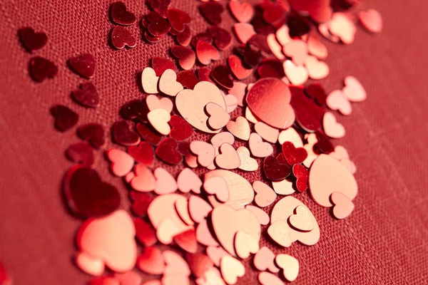 Jasne Centrum Konfetti Tło Valentine Dzień Koncepcji — Zdjęcie stockowe
