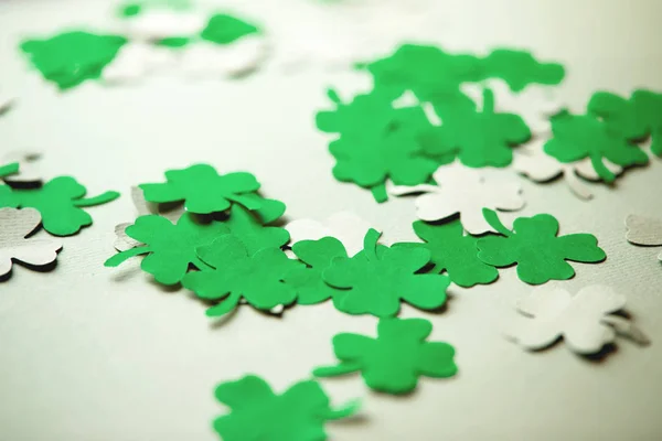 Groene Bladeren Van Klaver Vorm Van Papier — Stockfoto