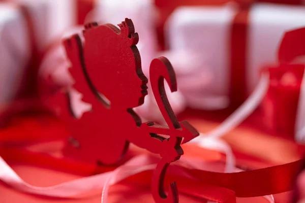 Hermosas Decoraciones Rojas Para Día San Valentín —  Fotos de Stock