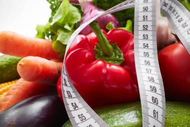 Teyp, yakın çekim ölçme ile taze sebze