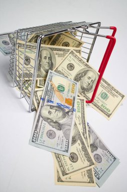 alışveriş sepeti içinde dolar