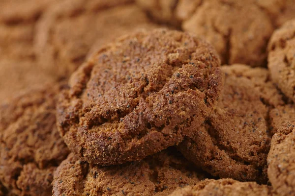 Dry Brown Oatmeal Cookies Texture — Stock Photo, Image